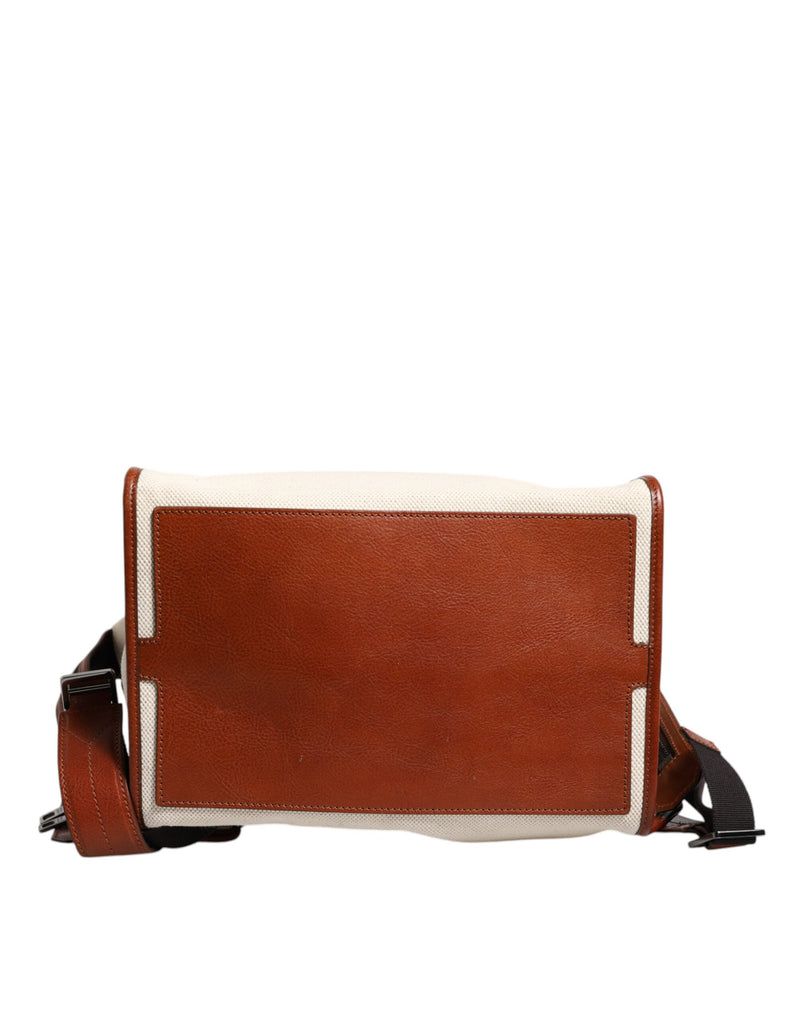 Sac à dos de voyage Dolce & Gabbana en toile beige et marron pour homme
