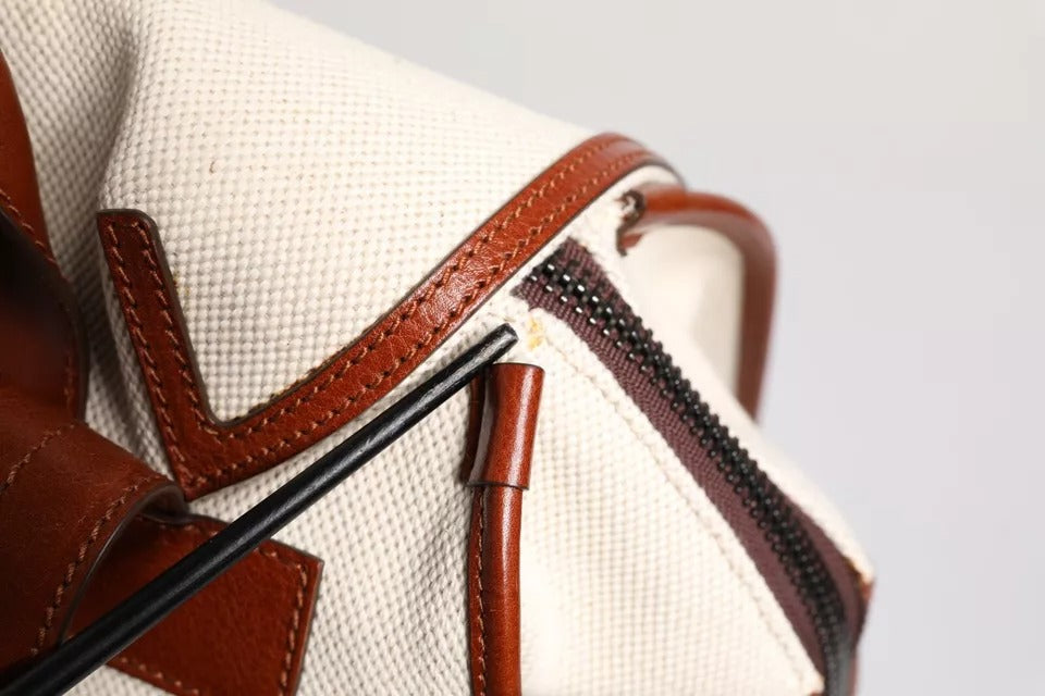 Sac à dos de voyage Dolce & Gabbana en toile beige et marron pour homme