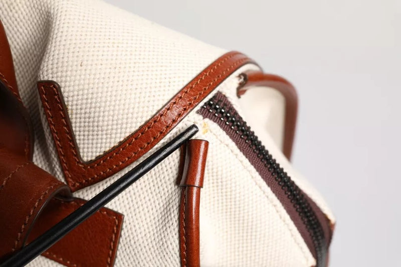Sac à dos de voyage Dolce & Gabbana en toile beige et marron pour homme