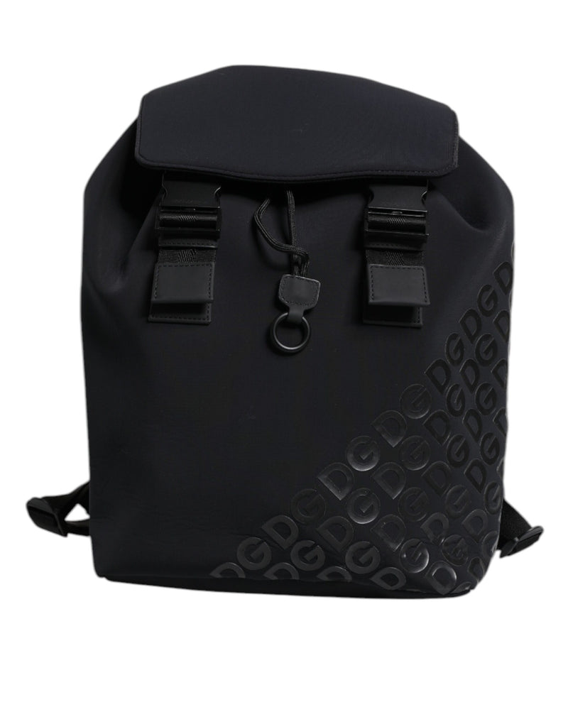 Sac à dos d'école Dolce & Gabbana en néoprène noir et nylon avec logo DG
