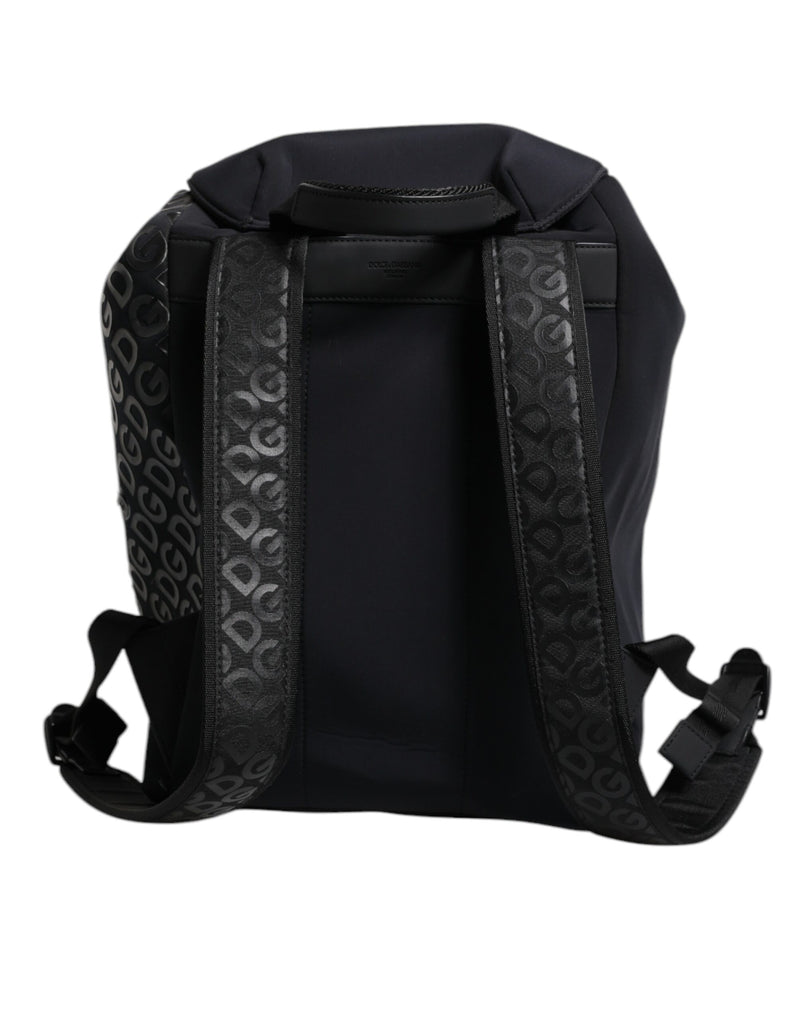 Sac à dos d'école Dolce & Gabbana en néoprène noir et nylon avec logo DG