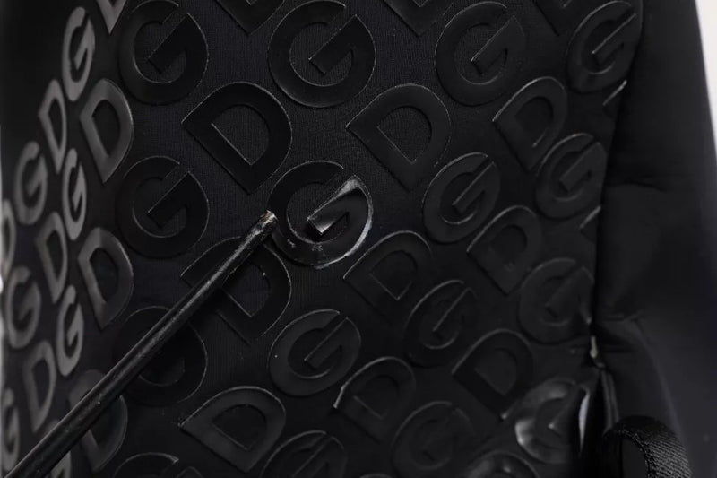 Sac à dos d'école Dolce & Gabbana en néoprène noir et nylon avec logo DG