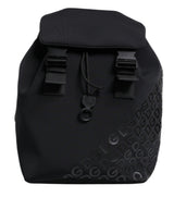 Sac à dos d'école Dolce & Gabbana en néoprène noir et nylon avec logo DG