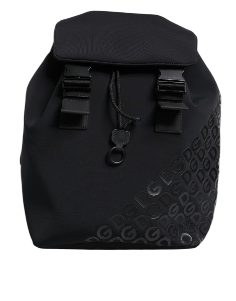 Sac à dos d'école Dolce & Gabbana en néoprène noir et nylon avec logo DG