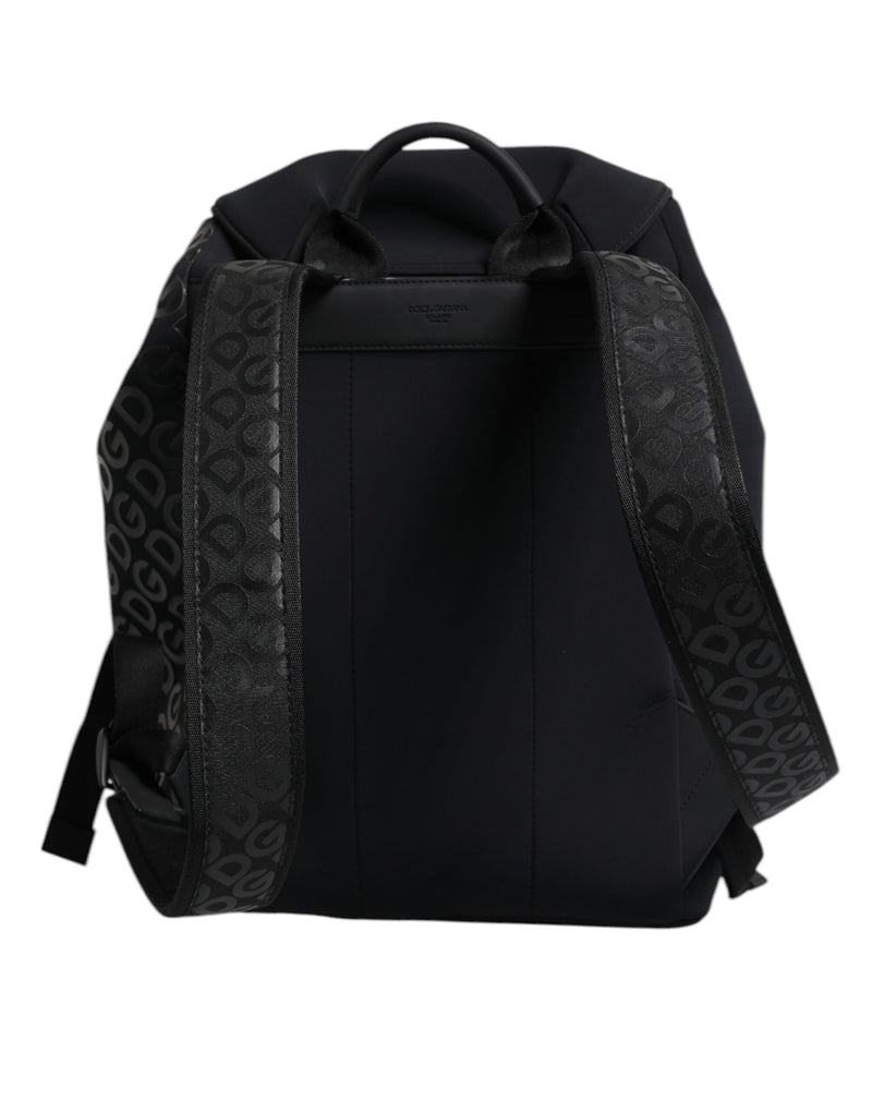 Sac à dos d'école Dolce & Gabbana en néoprène noir et nylon avec logo DG