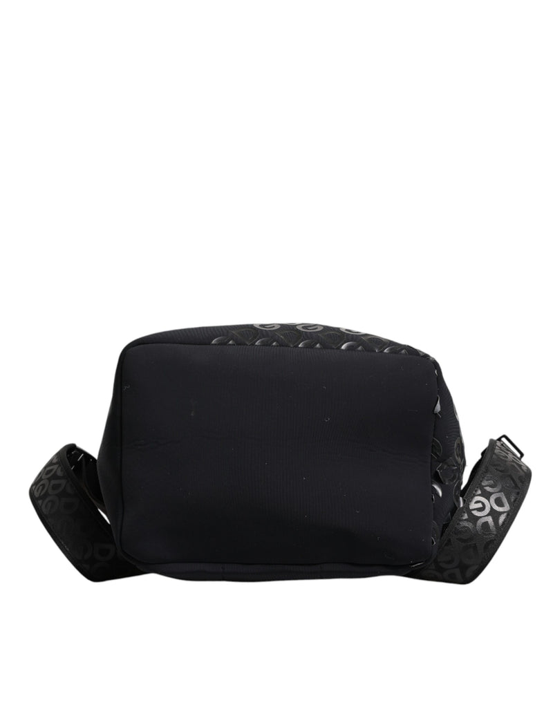 Sac à dos d'école Dolce & Gabbana en néoprène noir et nylon avec logo DG