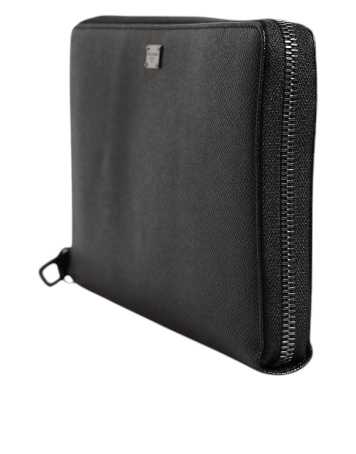 Dolce & Gabbana zwarte kalfsleren continentale portemonnee met rits en logo