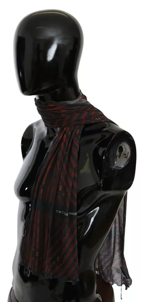 Kostuum Nationaal Zwart Rood Viscose Foulard Merk Sjaal