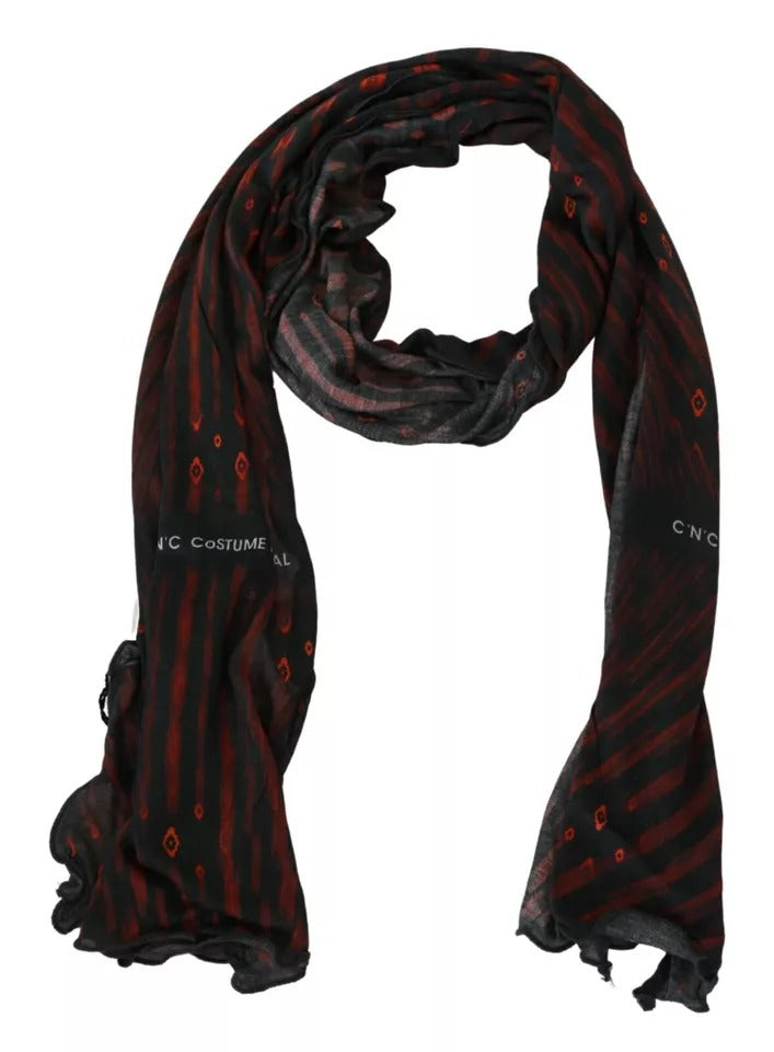 Kostuum Nationaal Zwart Rood Viscose Foulard Merk Sjaal