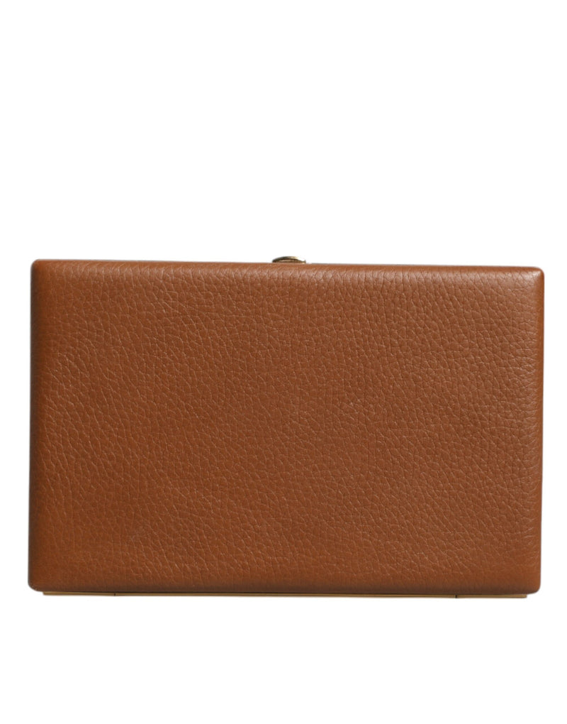 Dolce & Gabbana Sac Clutch en Cuir Brun pour Soirée