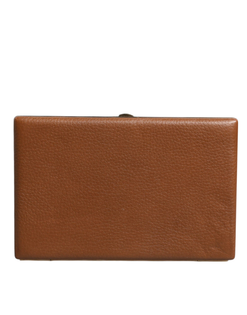 Dolce & Gabbana Sac Clutch en Cuir Brun pour Soirée