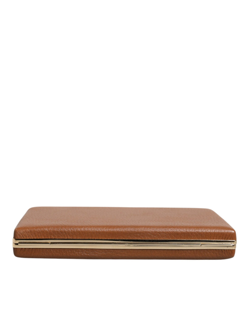 Dolce & Gabbana Sac Clutch en Cuir Brun pour Soirée