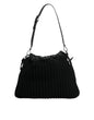 Sac à bandoulière en cuir tricoté cachemire noir Dolce & Gabbana