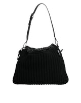 Sac à bandoulière en cuir et cachemire noir Dolce & Gabbana