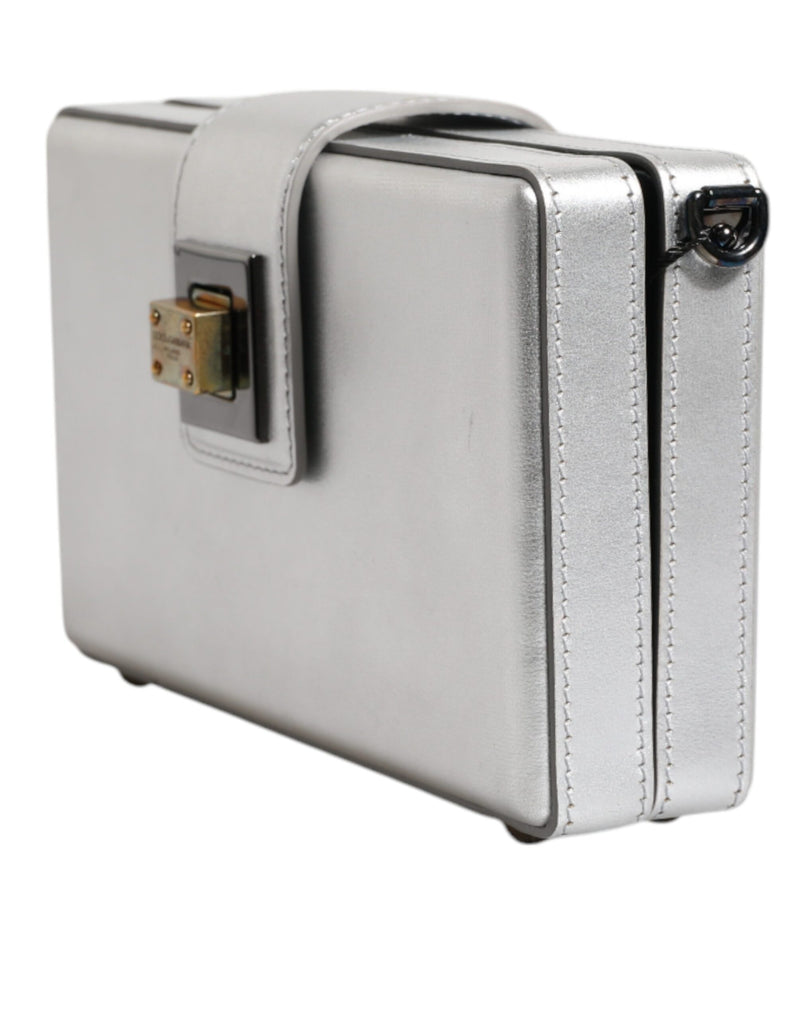 Dolce & Gabbana Metallic Silver DG BOX Shoulder Strap Bag