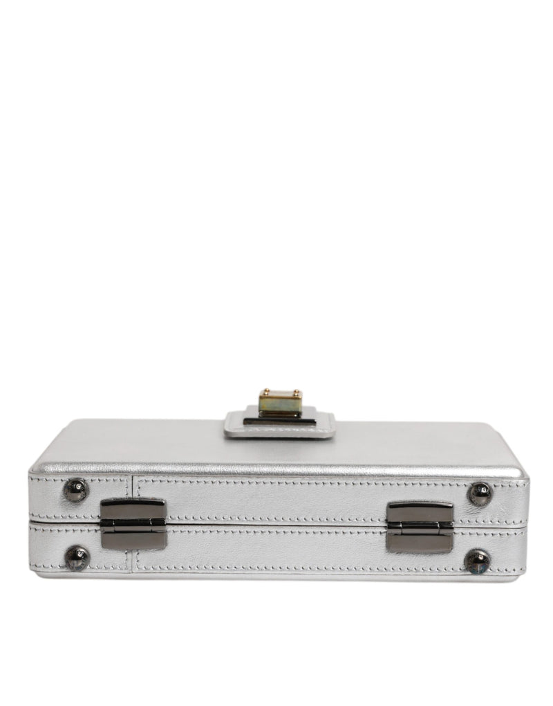 Dolce & Gabbana Metallic Silver DG BOX Shoulder Strap Bag
