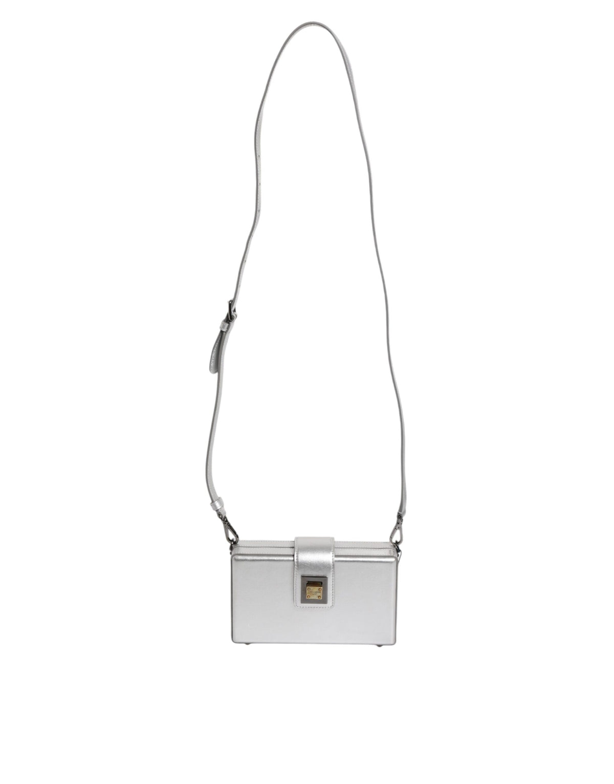 Dolce & Gabbana Metallic Silver DG BOX Shoulder Strap Bag