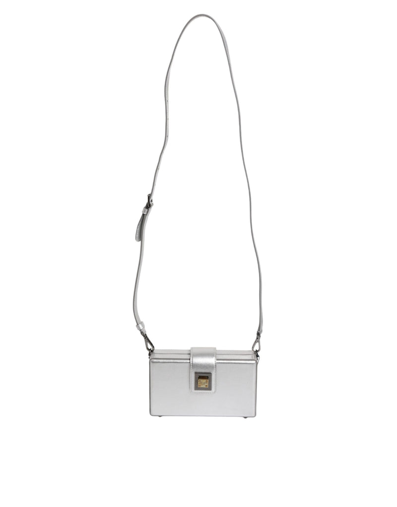 Dolce & Gabbana Metallic Silver DG BOX Shoulder Strap Bag