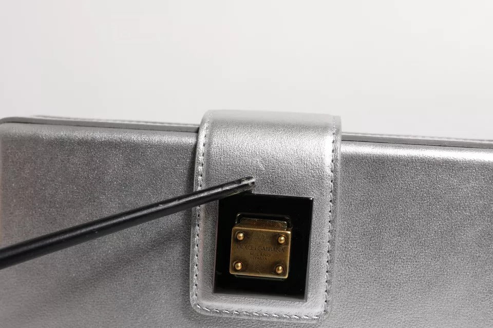 Dolce & Gabbana Metallic Silver DG BOX Shoulder Strap Bag