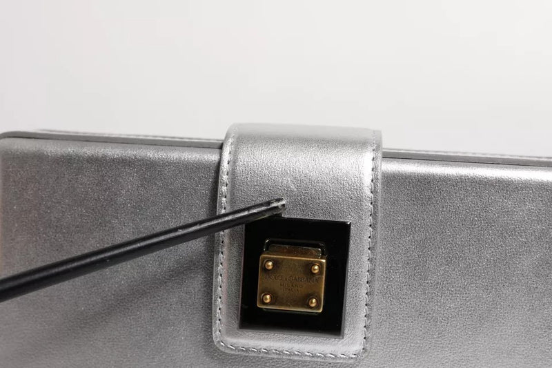 Dolce & Gabbana Metallic Silver DG BOX Shoulder Strap Bag