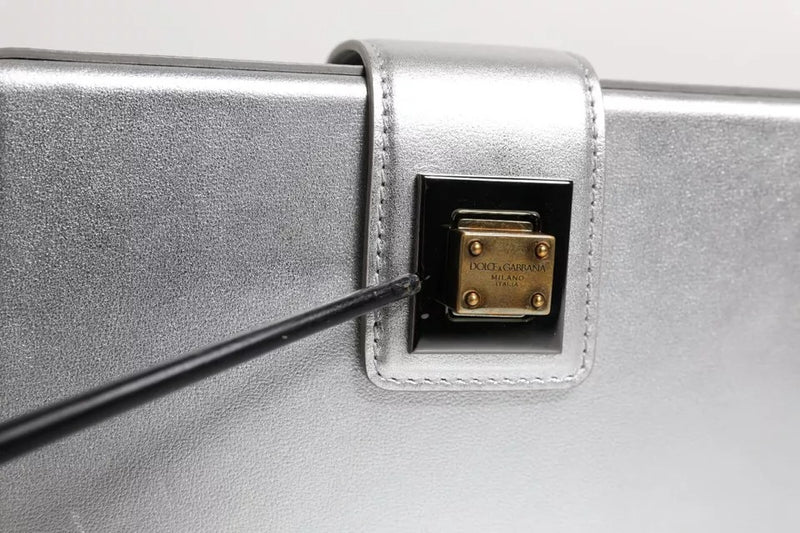 Dolce & Gabbana Metallic Silver DG BOX Shoulder Strap Bag