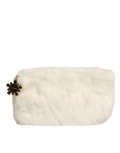 Sac à main en fourrure blanche Dolce & Gabbana