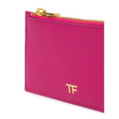Porte-cartes en cuir fuchsia Tom Ford