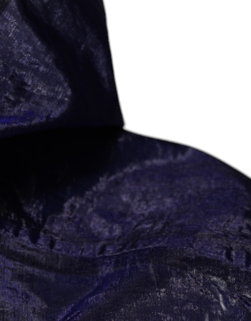 Manteau de pluie homme à capuche en coton bleu foncé Dolce & Gabbana
