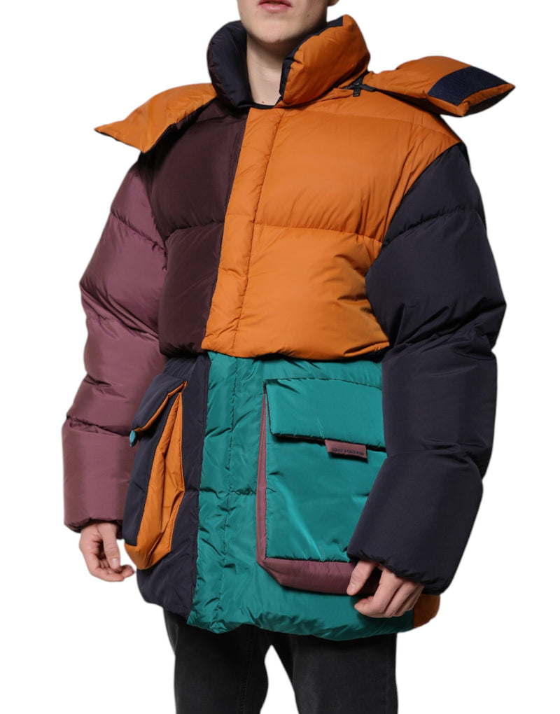 Veste d'hiver matelassée à capuche multicolore Dolce & Gabbana