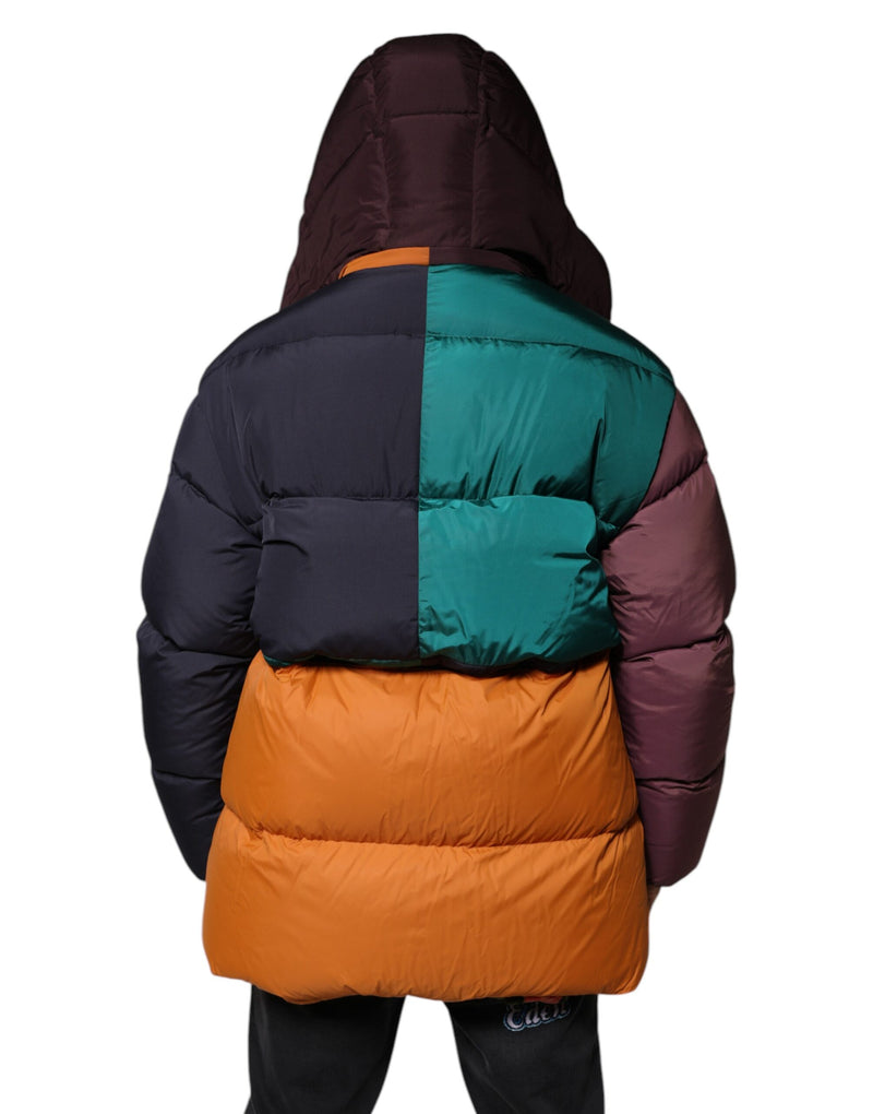 Veste d'hiver matelassée à capuche multicolore Dolce & Gabbana