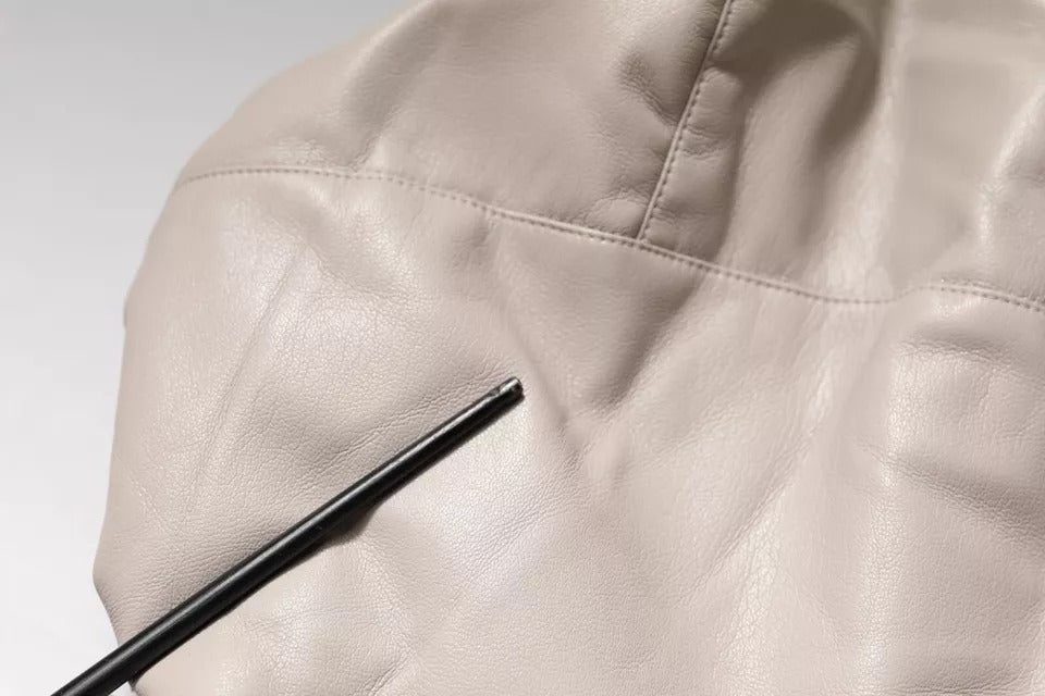 MSGM Veste manteau casual beige à capuche, manches longues et fermeture éclair intégrale.