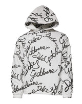 Sweat à capuche en coton blanc avec logo Dolce &amp; Gabbana