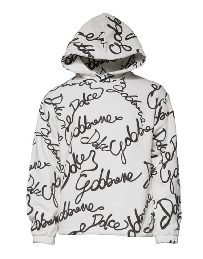 Sweat à capuche en coton blanc avec logo Dolce &amp; Gabbana