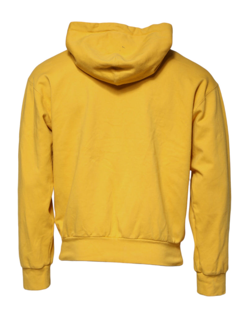 Sweat à capuche à fermeture éclair avec logo jaune Dolce &amp; Gabbana