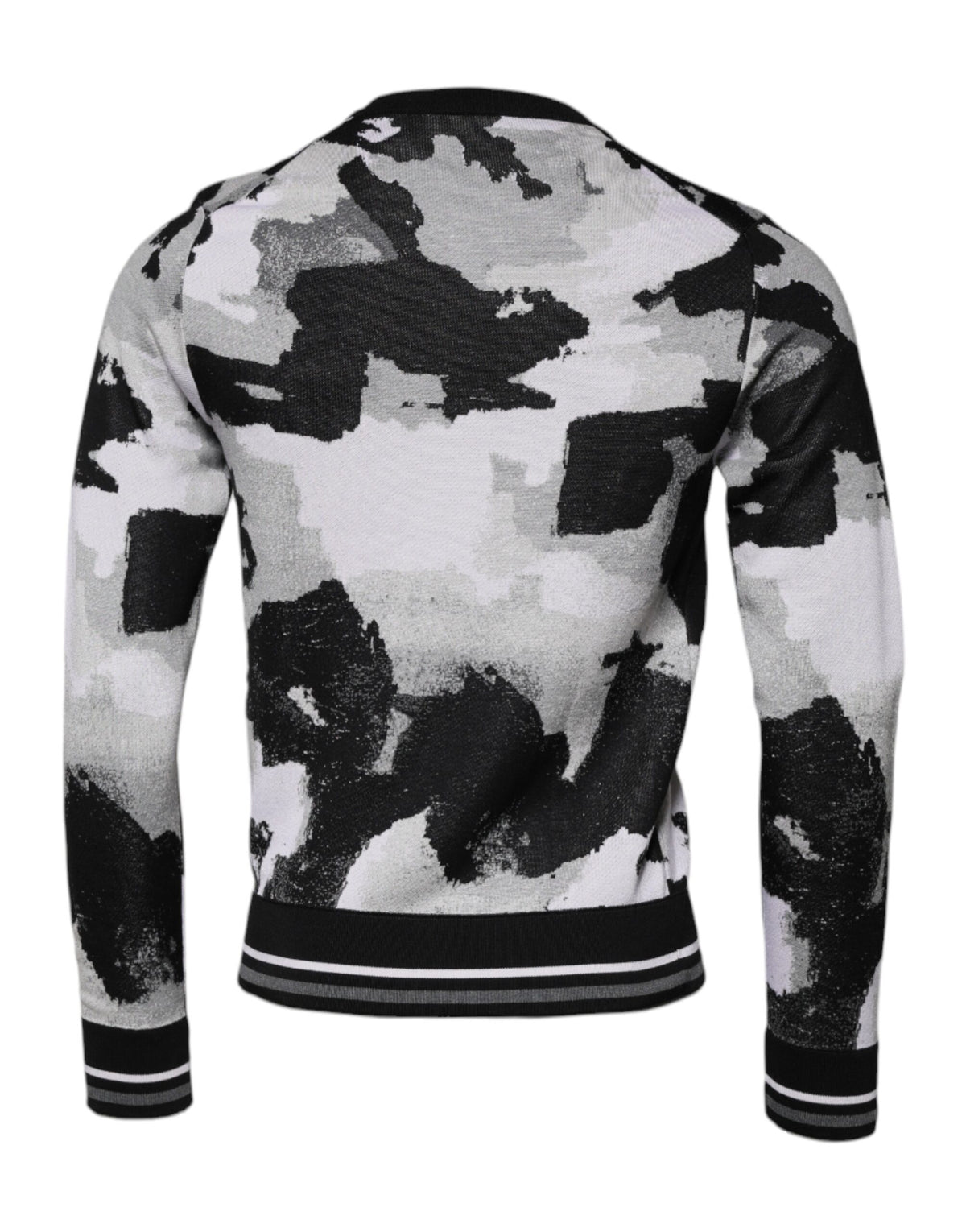 Pull en jersey à col rond multicolore à motif camouflage Dolce &amp; Gabbana pour homme