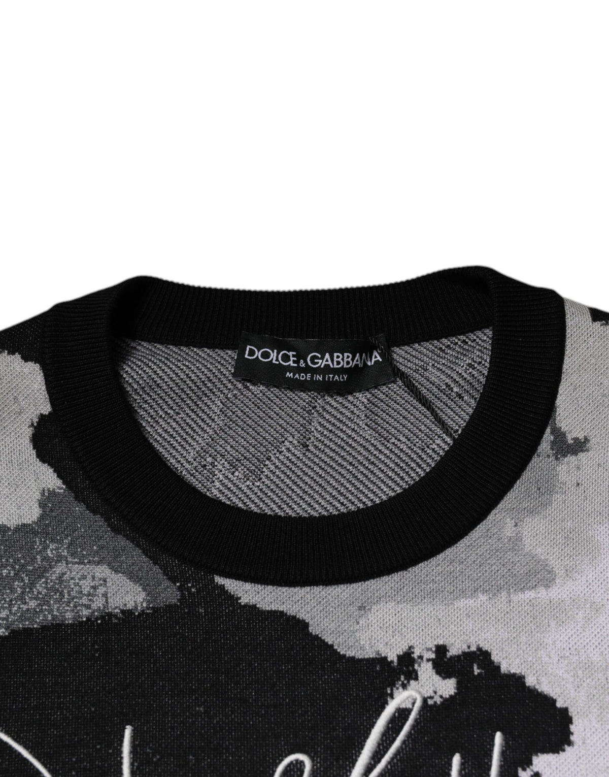 Pull en jersey à col rond multicolore à motif camouflage Dolce &amp; Gabbana pour homme