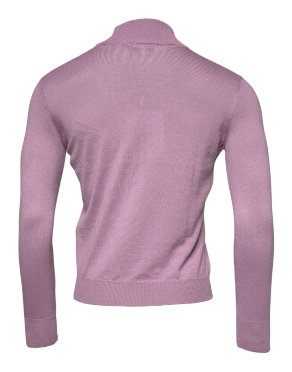 Pull en laine violet à col montant et manches longues MSGM