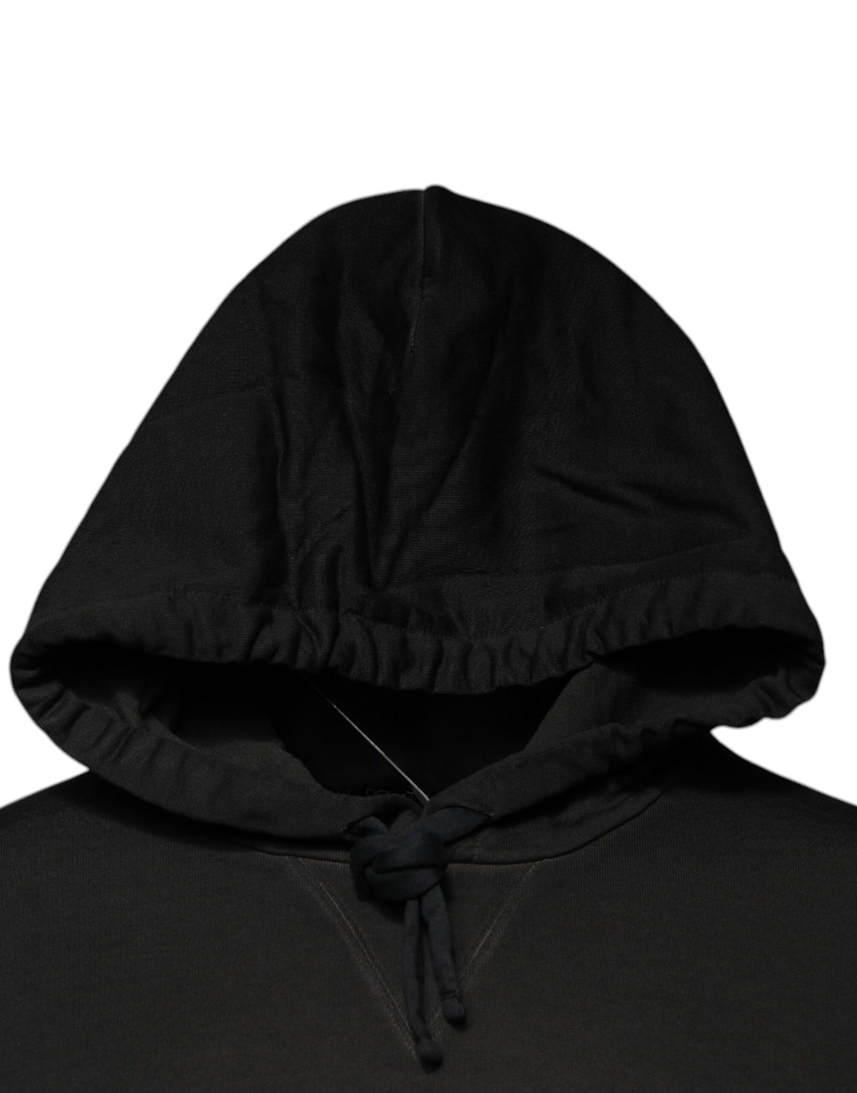 Pull en coton noir à capuche avec logo DG Shield de Dolce &amp; Gabbana