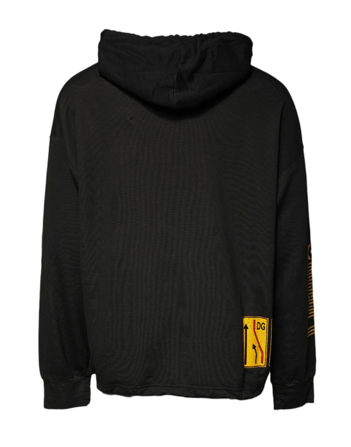 Pull en coton noir à capuche avec logo DG Shield de Dolce &amp; Gabbana