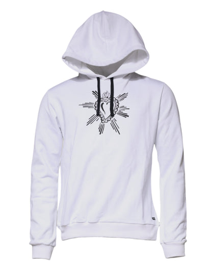Dolce &amp; Gabbana wit sweatshirt met capuchon en het symbool van het Heilig Hart