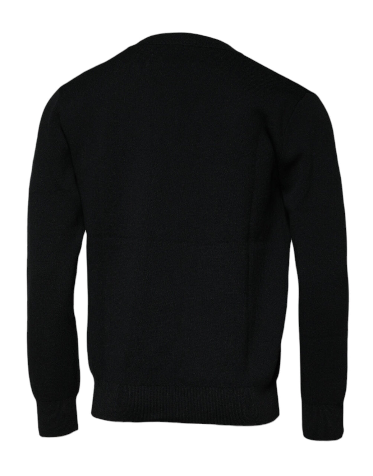 Pull en nylon noir à col rond avec logo Dolce &amp; Gabbana