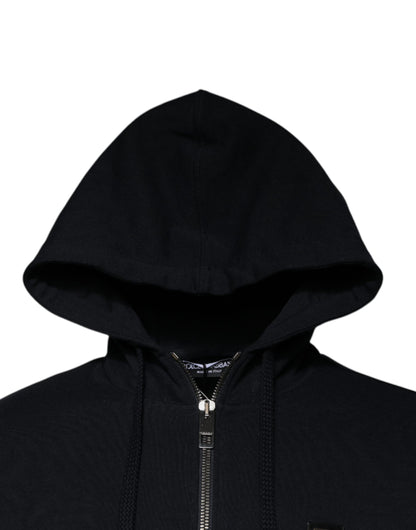 Dolce & Gabbana Blue Logo Full Zip Hooded Sweatshirt Sweater