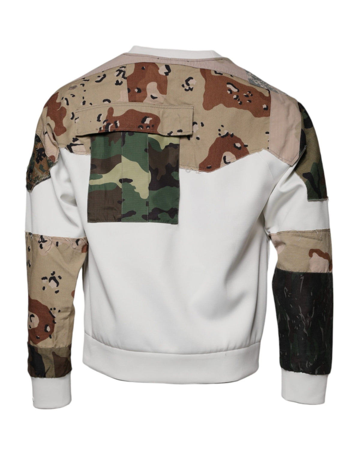 Pull en coton à col rond multicolore et patchwork de Dolce &amp; Gabbana