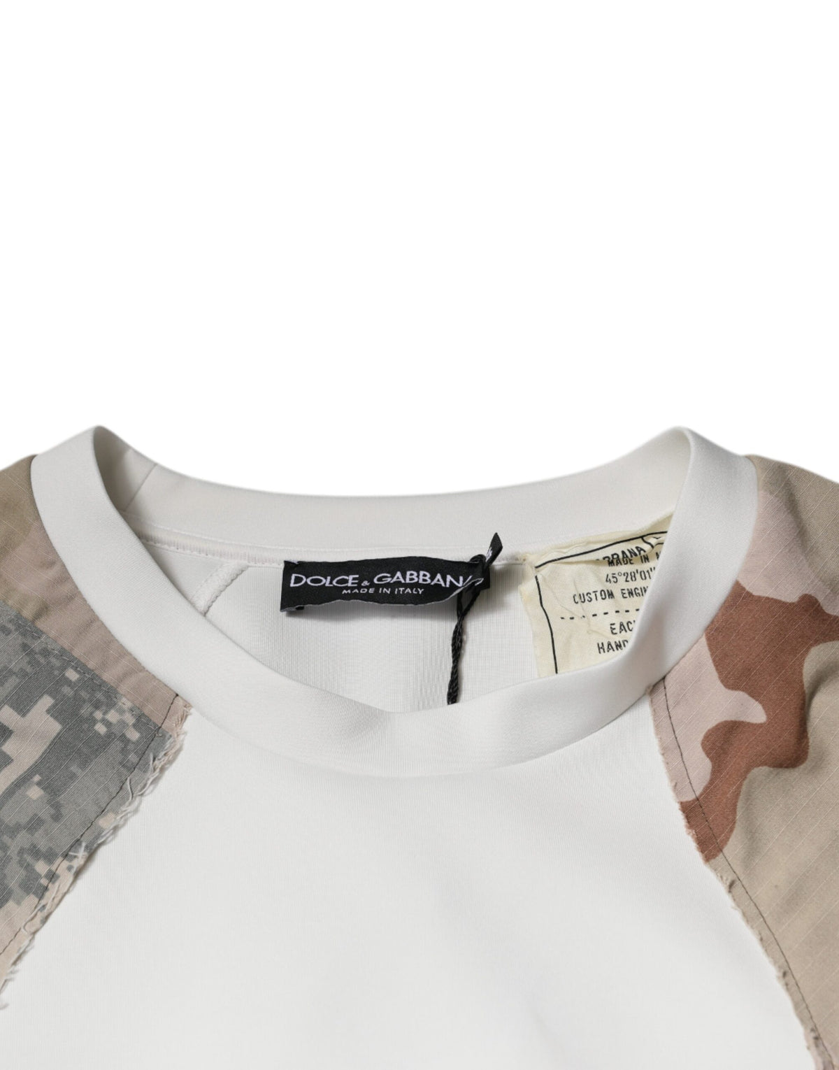 Pull en coton à col rond multicolore et patchwork de Dolce &amp; Gabbana