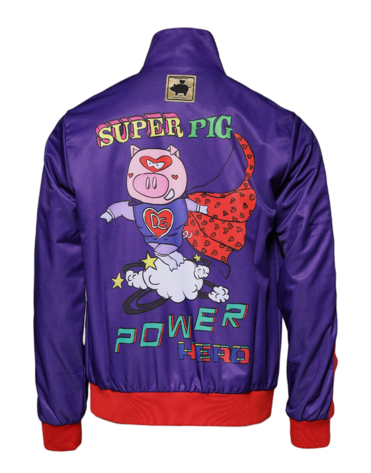 Pull bomber à fermeture éclair violet Dolce &amp; Gabbana, année du cochon.