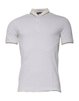 T-shirt polo en coton à col blanc et pois blancs de Dolce &amp; Gabbana
