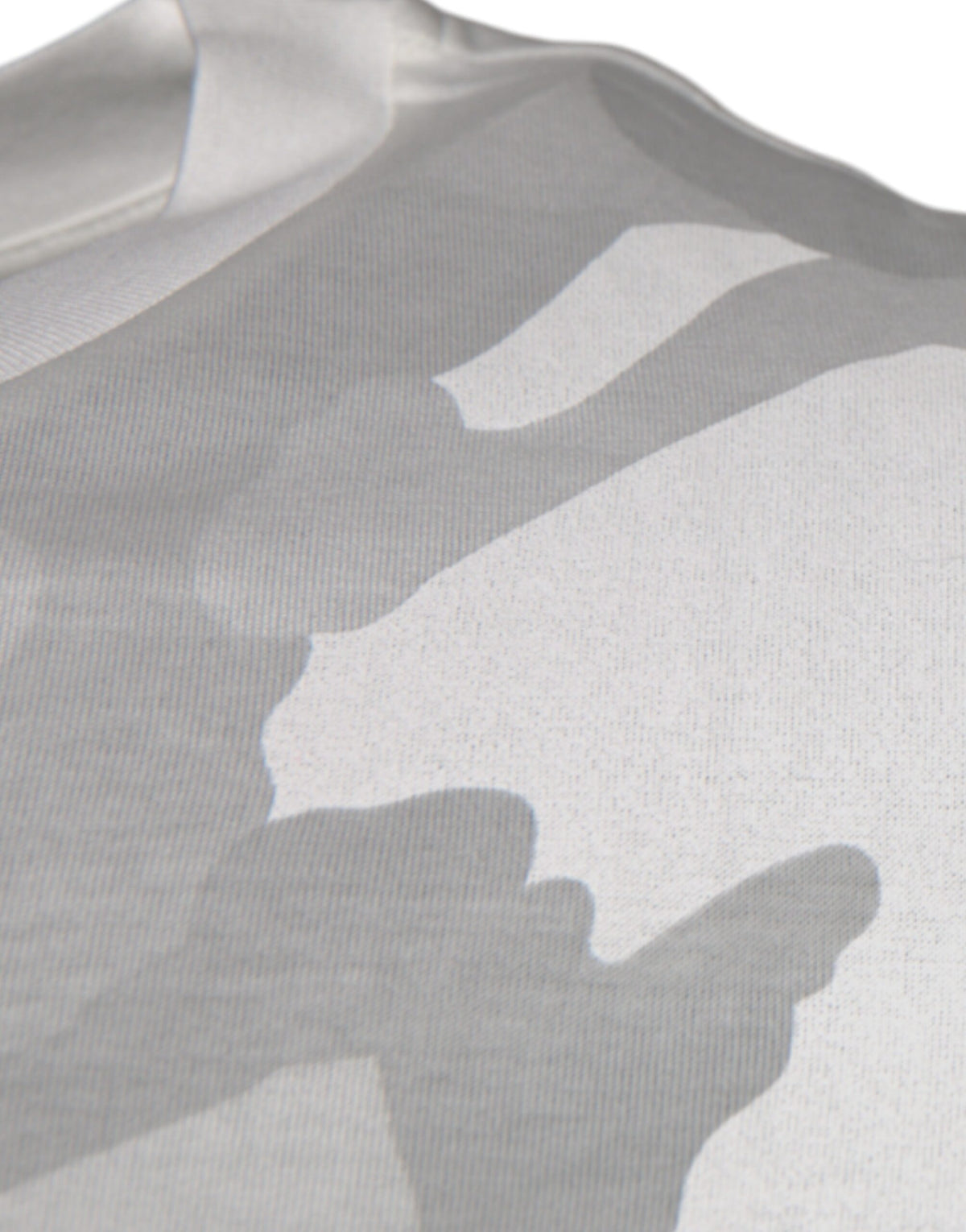 T-shirt en coton à col rond blanc et gris camouflage de Dolce &amp; Gabbana