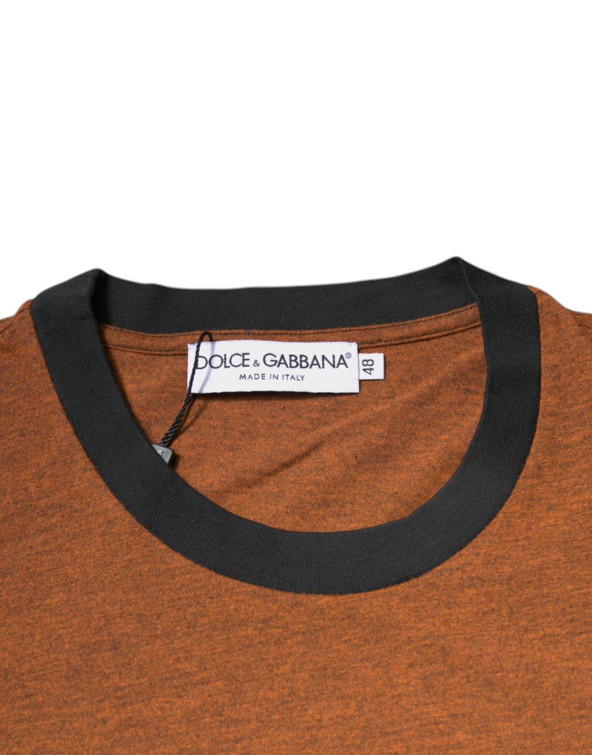 T-shirt à col rond en polyester brun avec logo DG de Dolce &amp; Gabbana