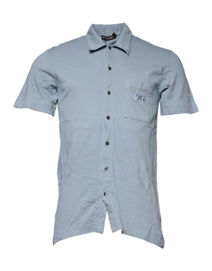 Dolce &amp; Gabbana Blauw Katoenen Casual Polo Shirt voor Heren met Knopen