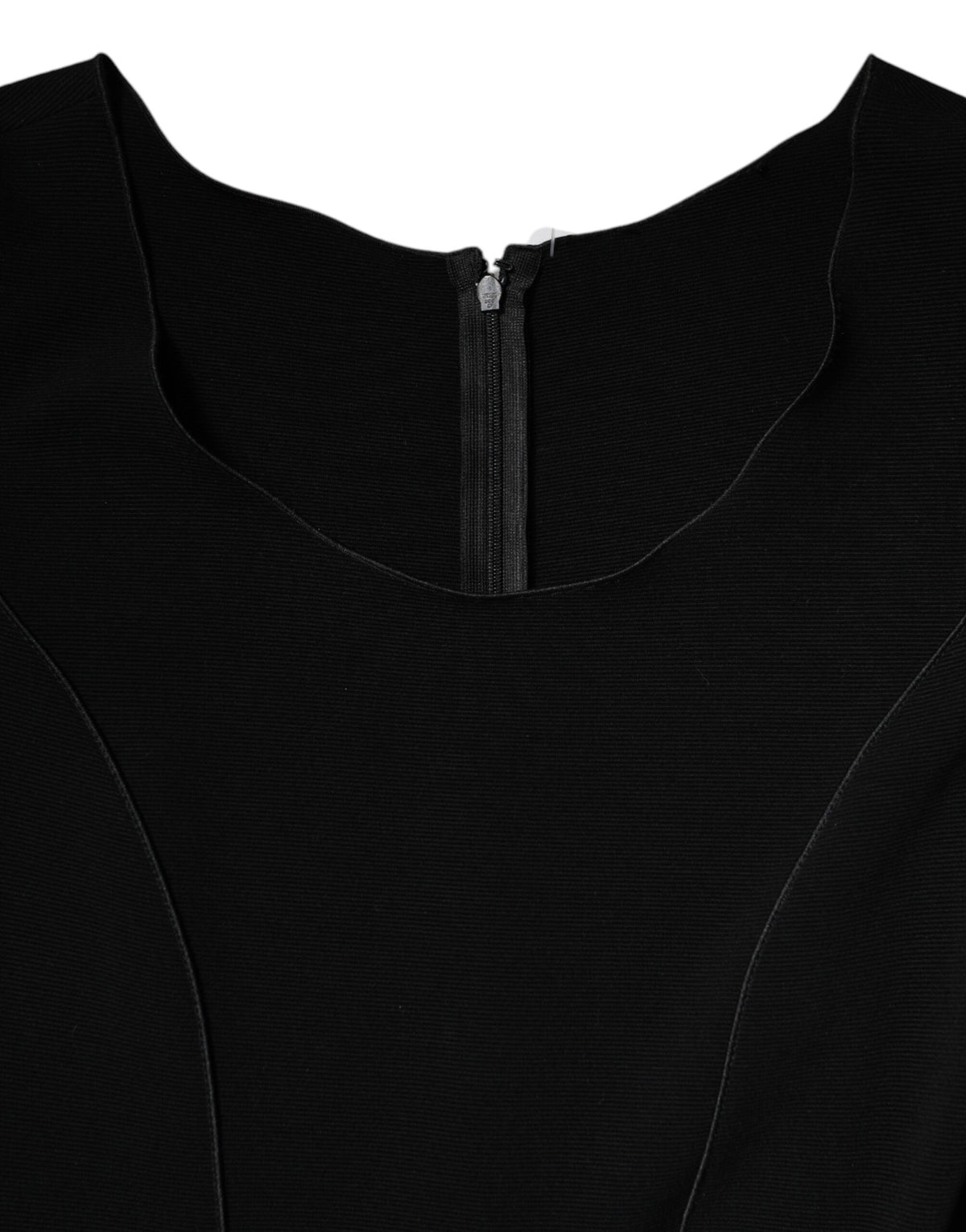 Robe Midi Sheath à Manches Courtes en Viscose Emporio Armani Noir